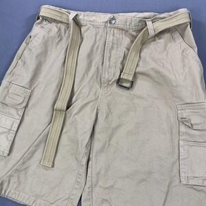 Regal Wear Cargo Shorts Mens 46 Khaki Belted‎ Utility Pockets Y2K Baggy Hip Hop